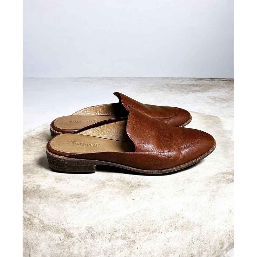 Madewell Frances Loafer Mule Leather Brown 8.5 Slip On Flat $138 - Picture 3 of 8